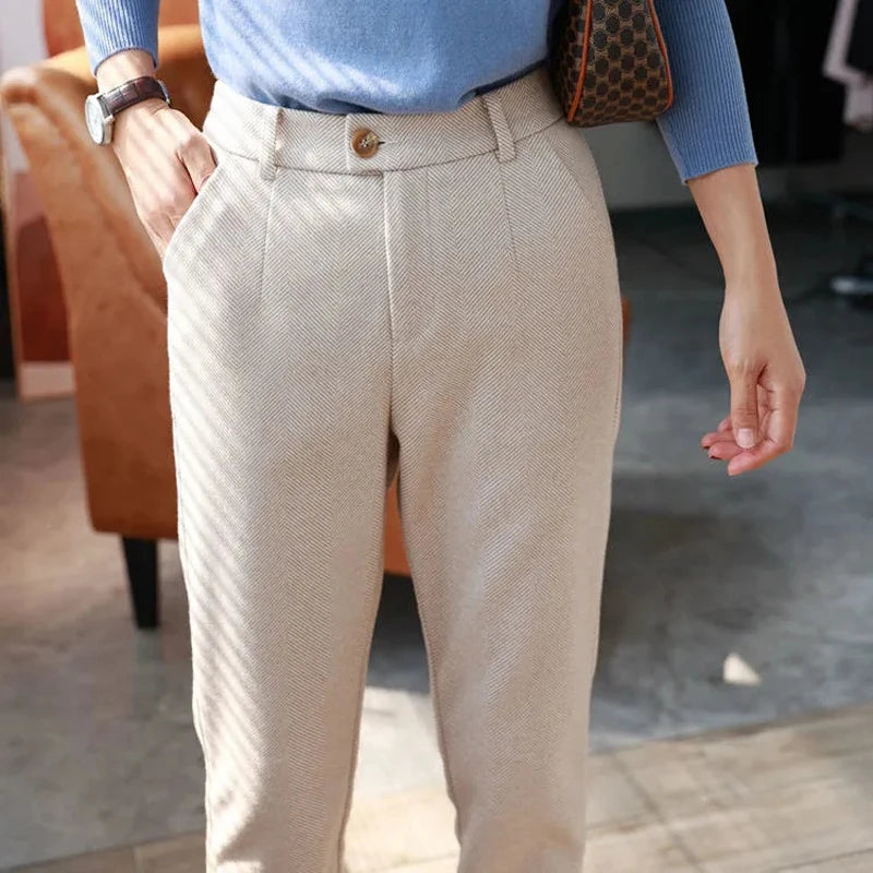 Aria Slim Harem Wool Pants