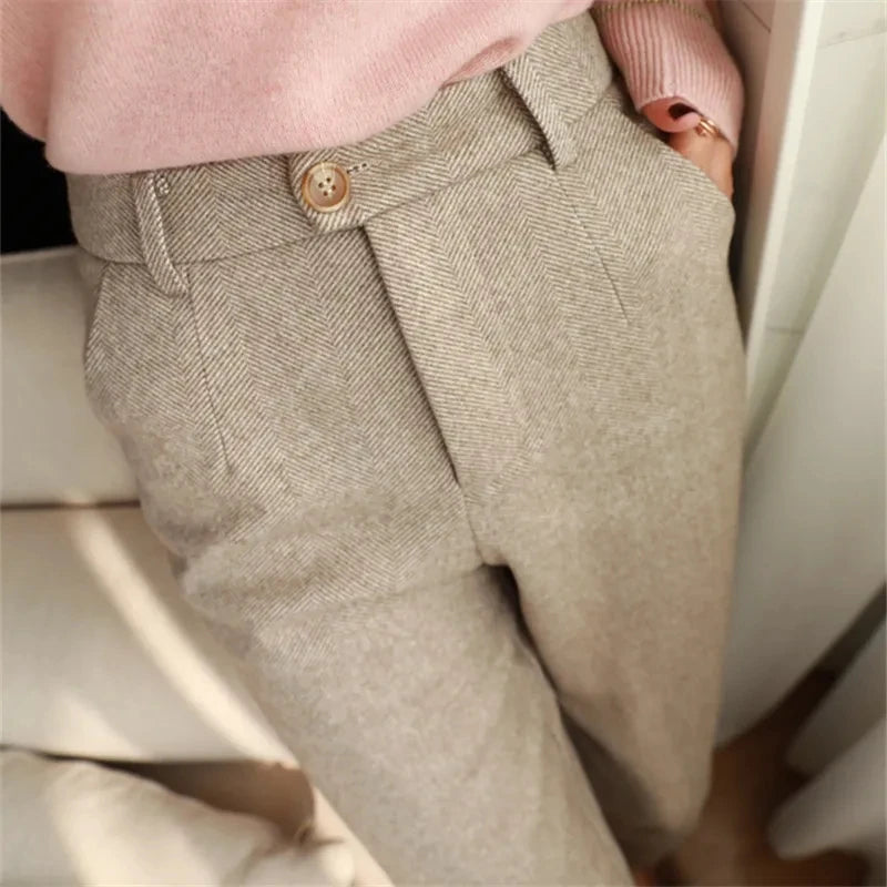 Aria Slim Harem Wool Pants
