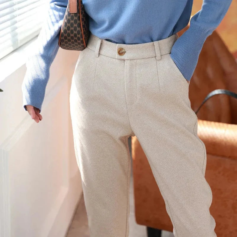 Aria Slim Harem Wool Pants