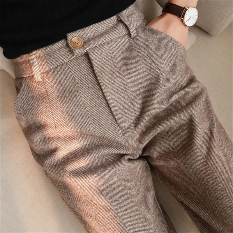 Aria Slim Harem Wool Pants