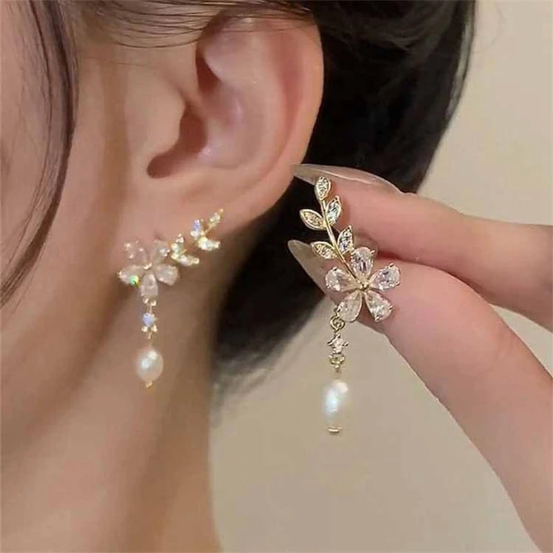 Crystal Flower Stud Earrings