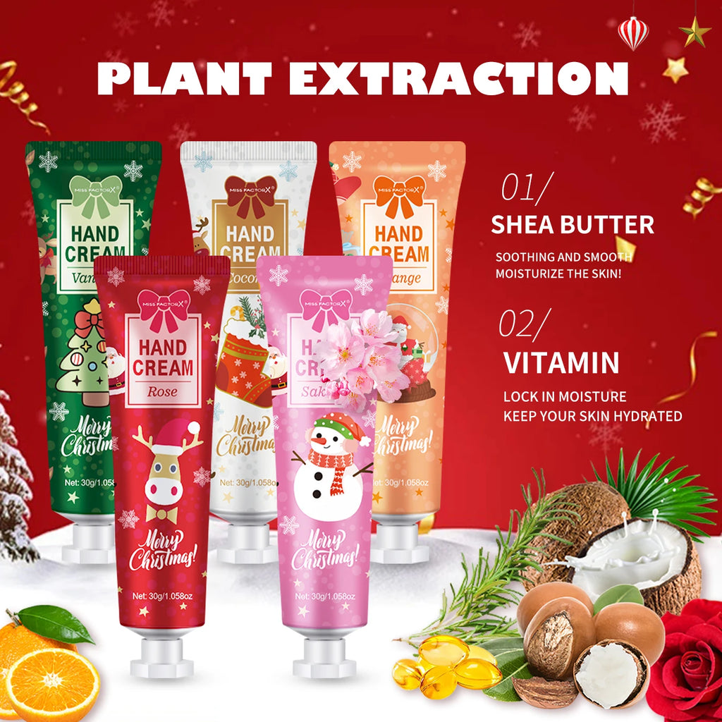 5-pack Christmas hand cream – 30g, moisturizing