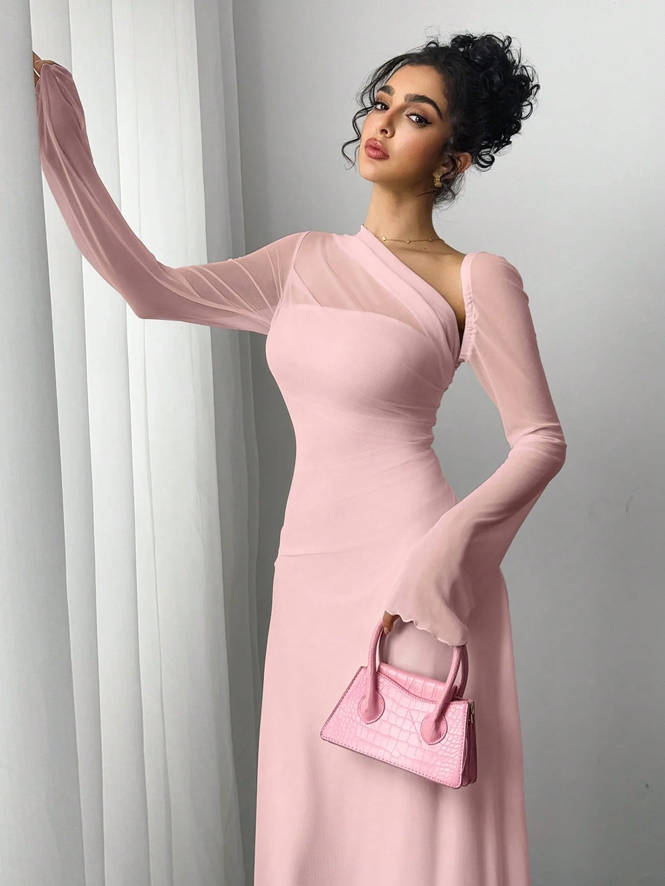 Pink Nova One-Shoulder Maxi