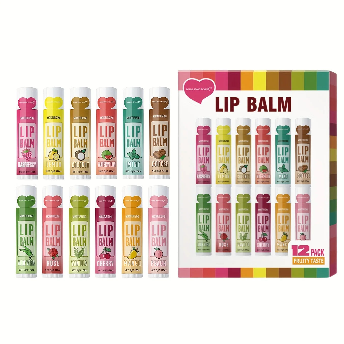 Gift set of 12 lip balms (5g) – deep moisturizing