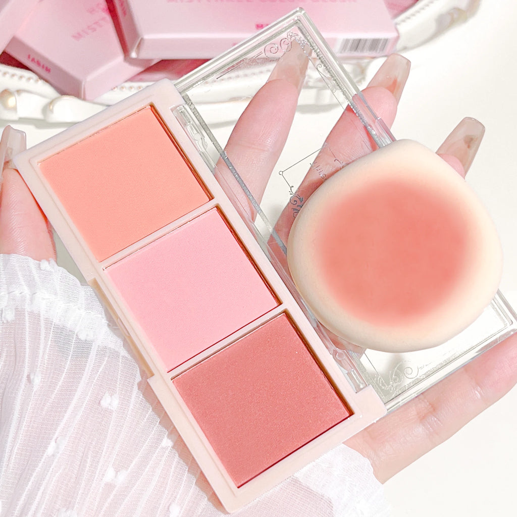 HISYI 3-Color Matte Blush – Natural, Long-Lasting & Delicate.