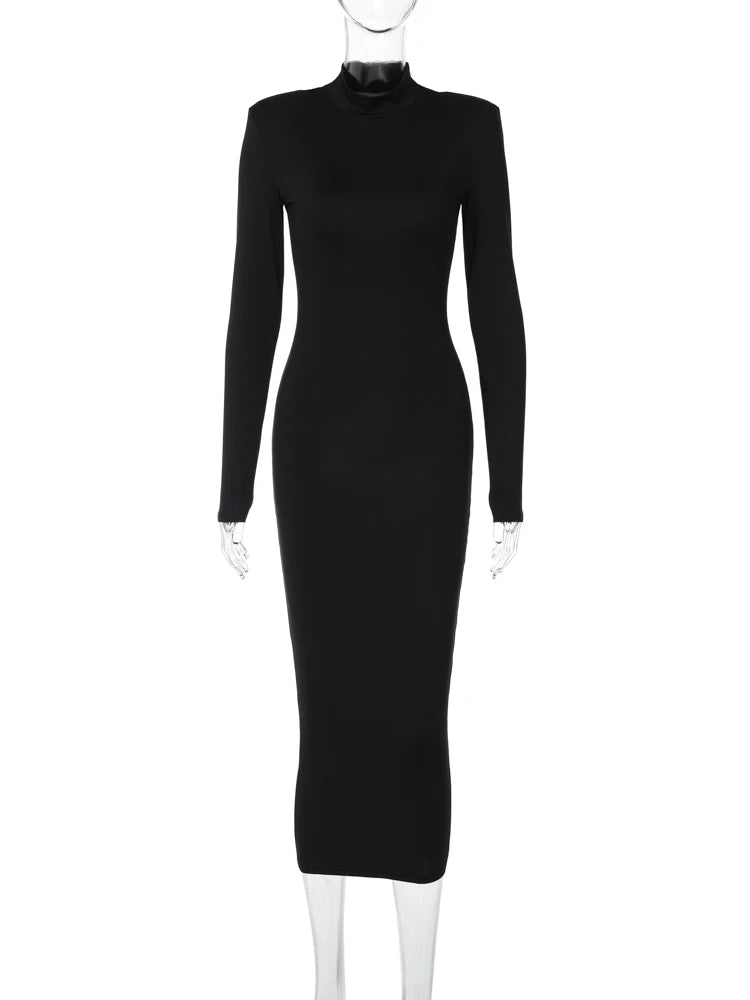Veloura Black Bodycon Maxi