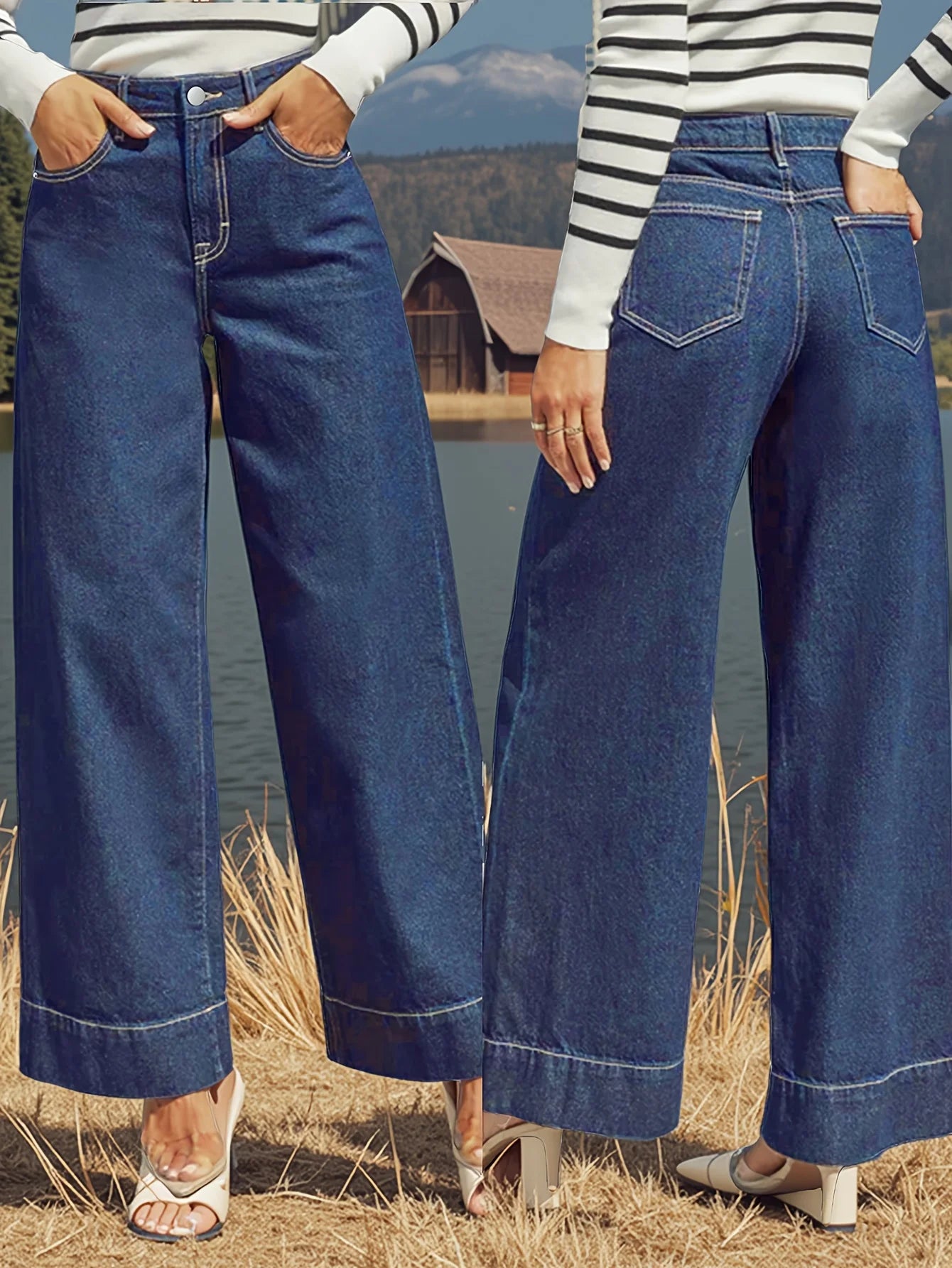 Elegant High-Waist Straight Jeans