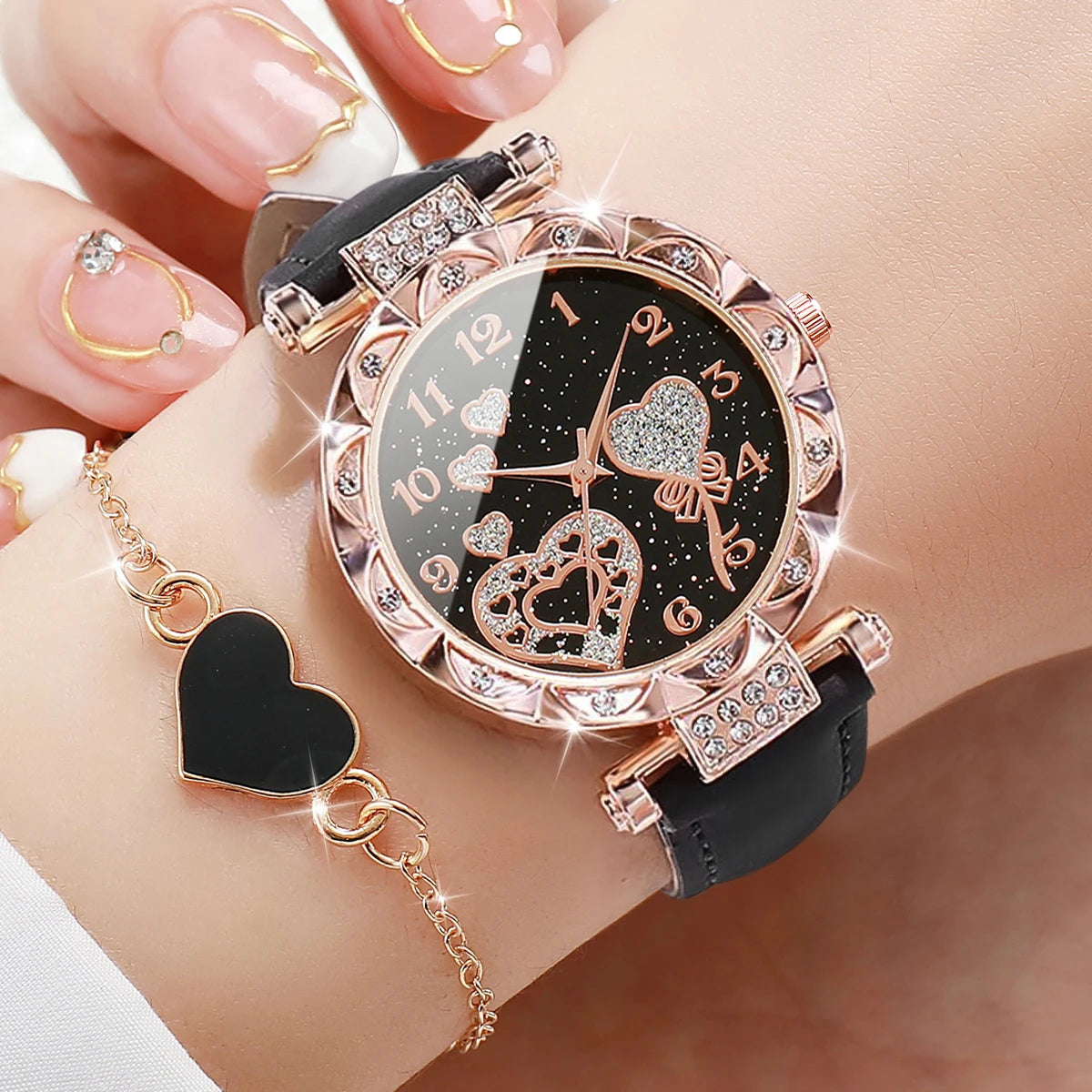 Elara Grace Ladies Watch & Bracelet Set