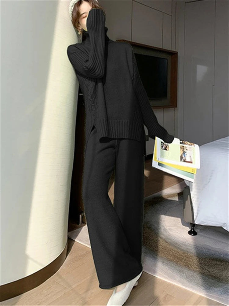 Autumn/Winter 2-Piece Women’s Knitted Tracksuit