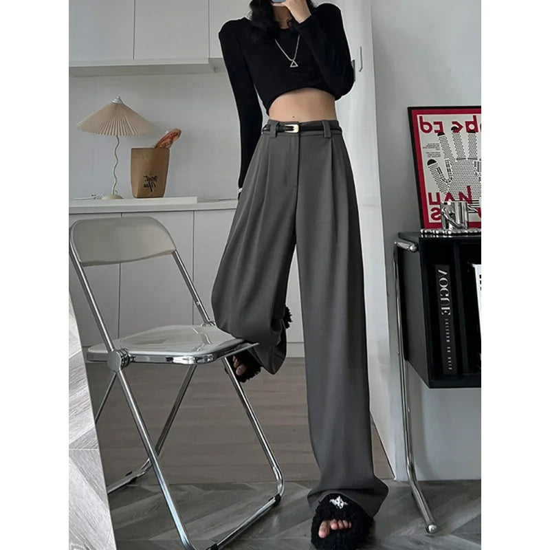 Aurora High-Waist Wide-Leg Suit Pants