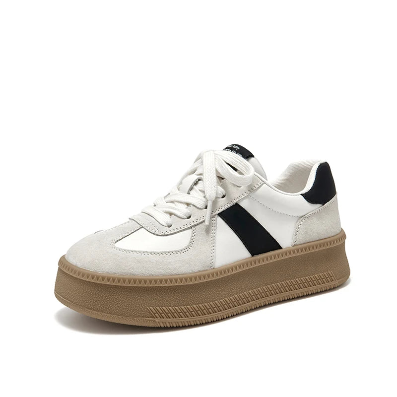 BEAUTODAY Mixed-Color Lace-Up Sneakers