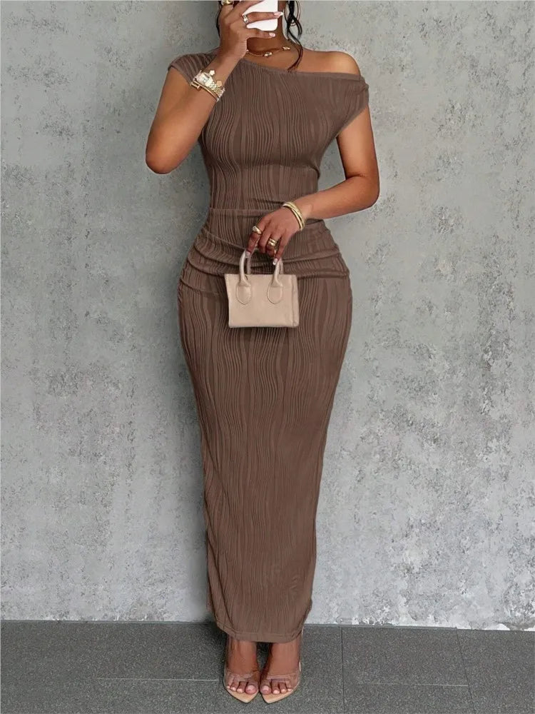 Modern Ripple Slanted Dress