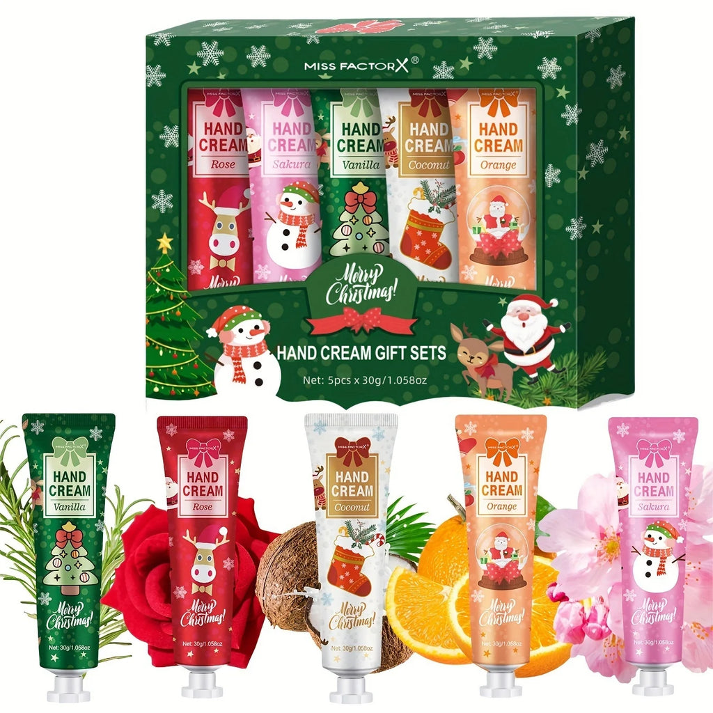5-pack Christmas hand cream – 30g, moisturizing