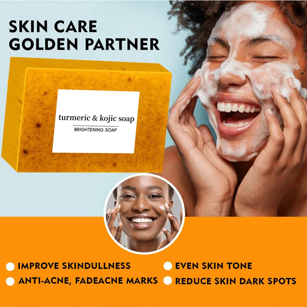 Turmeric & Kojic Acid Glow Soap – Dark Spot & Acne Removal, Even Skin Tone