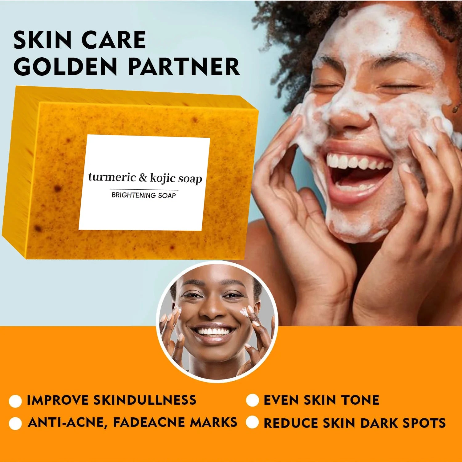 Turmeric & Kojic Acid Glow Soap – Dark Spot & Acne Removal, Even Skin Tone