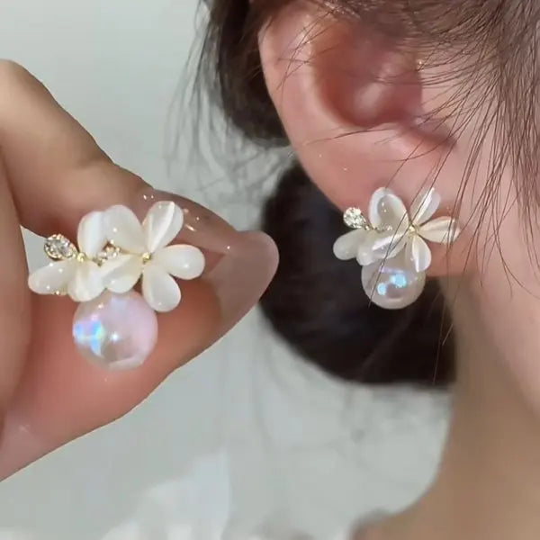 Crystal Flower Stud Earrings