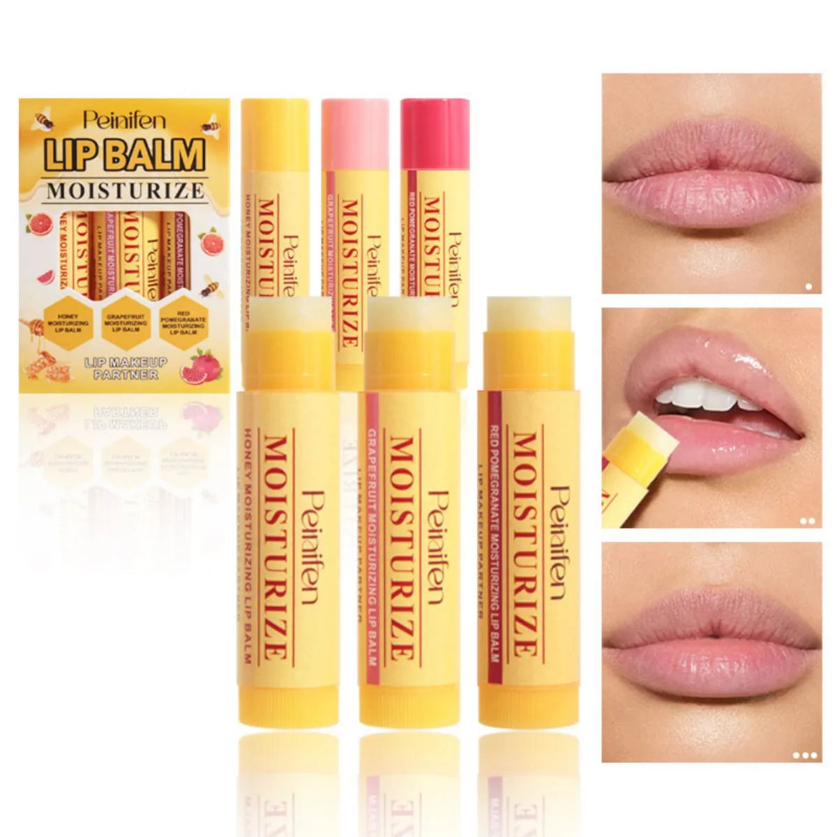 3-Piece Natural Lip Balm Set – Plant-Based, Anti-Scratch Lip Care