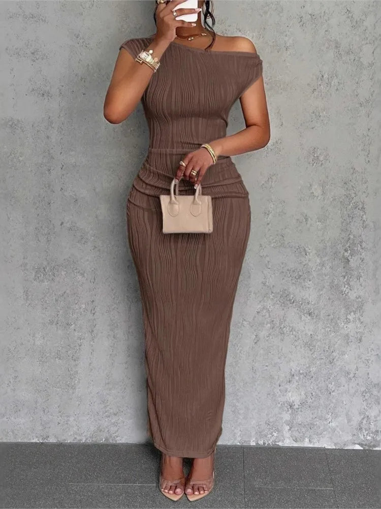 Modern Ripple Slanted Dress