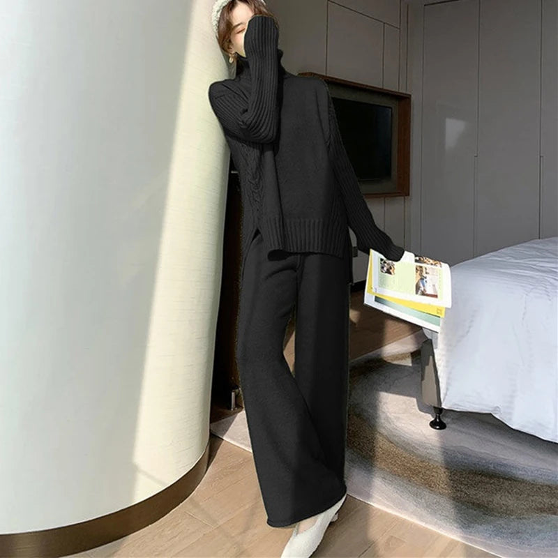 Autumn/Winter 2-Piece Women’s Knitted Tracksuit