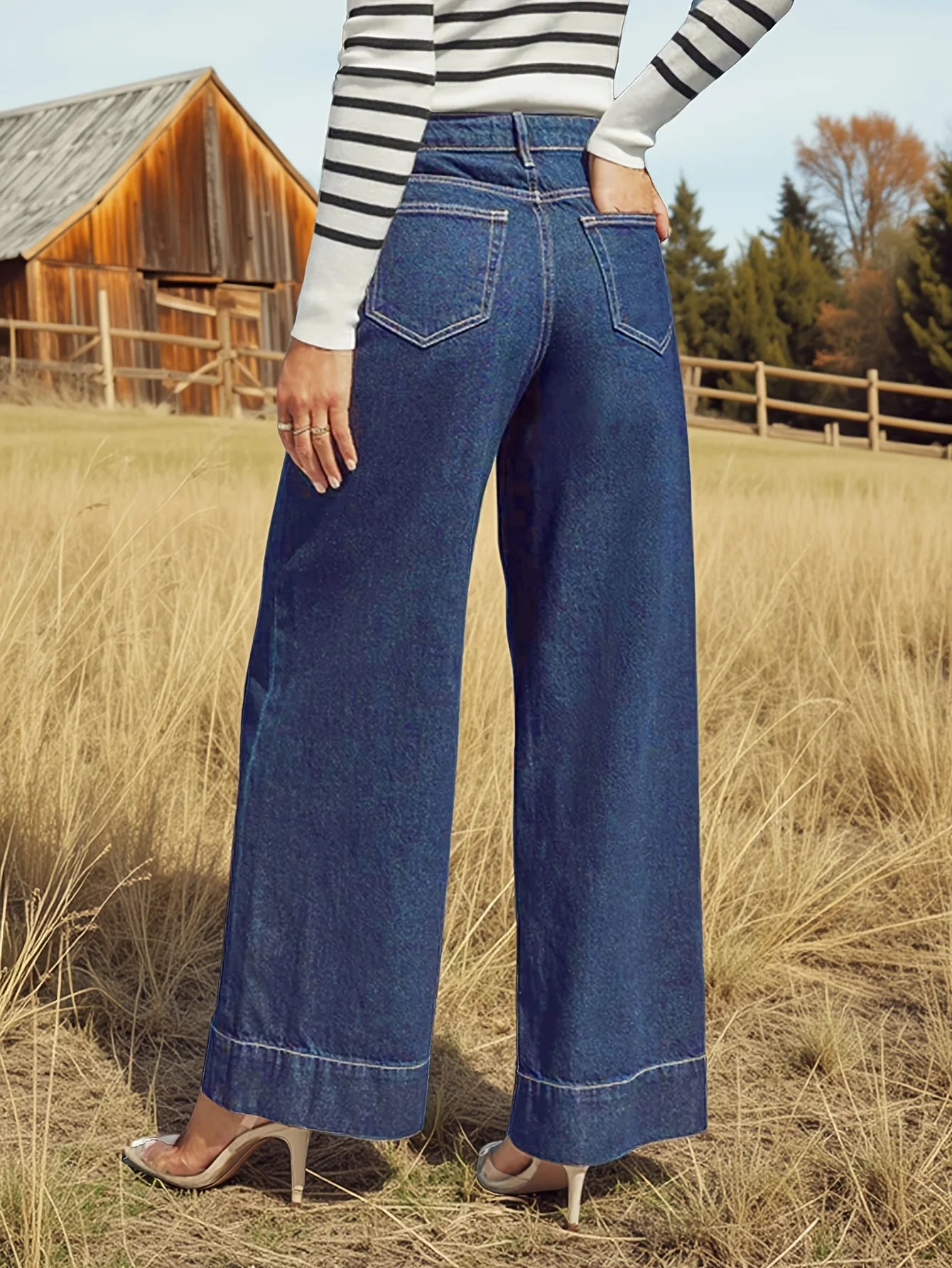 Elegant High-Waist Straight Jeans