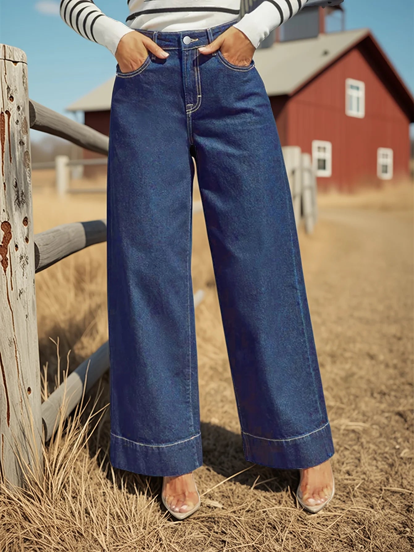 Elegant High-Waist Straight Jeans