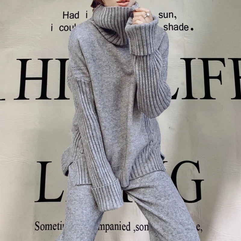 Autumn/Winter 2-Piece Women’s Knitted Tracksuit