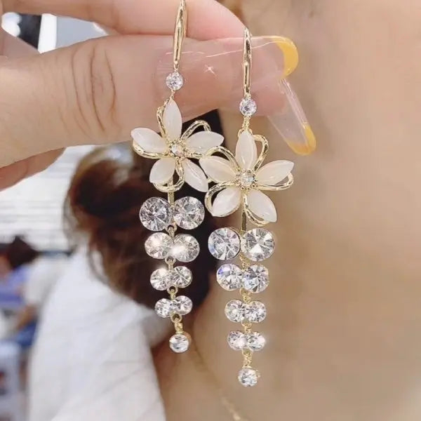 Crystal Flower Stud Earrings