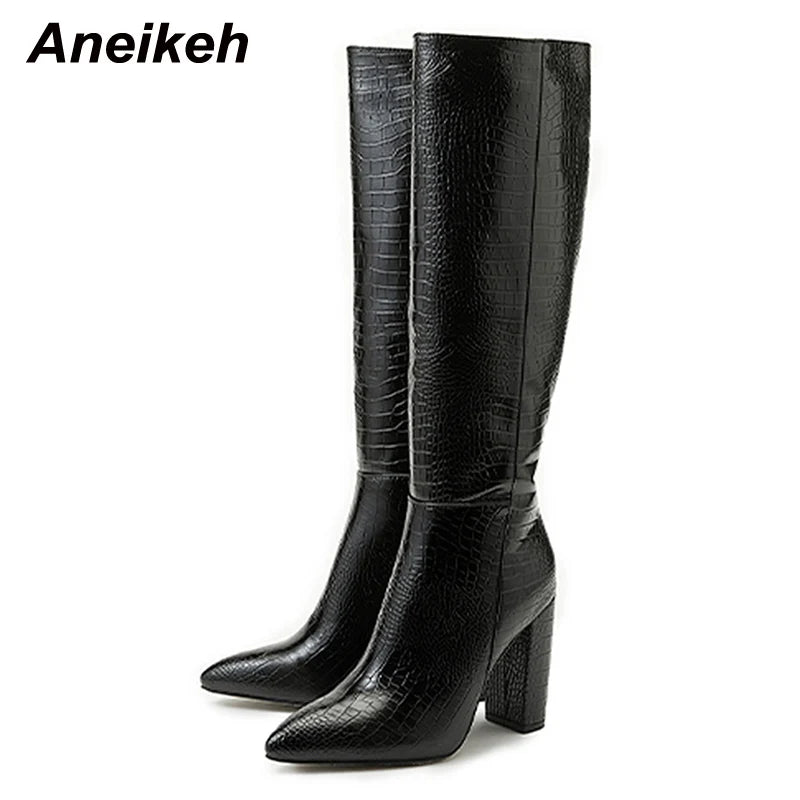Aneikeh Pointed Block Heel Boots