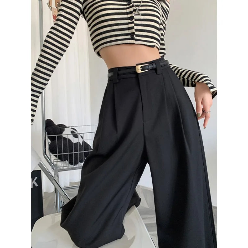 Aurora High-Waist Wide-Leg Suit Pants