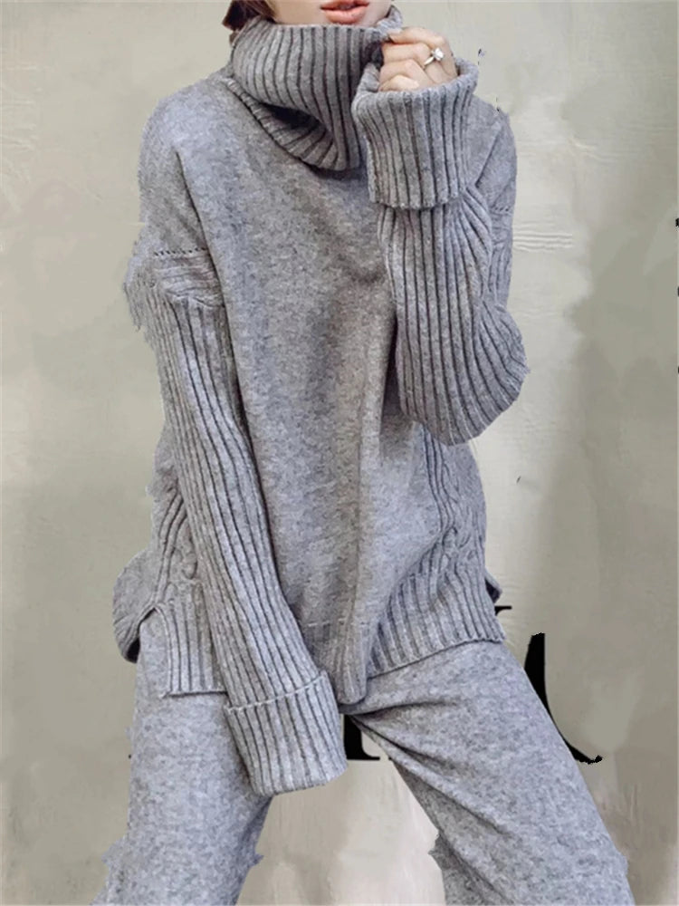 Autumn/Winter 2-Piece Women’s Knitted Tracksuit
