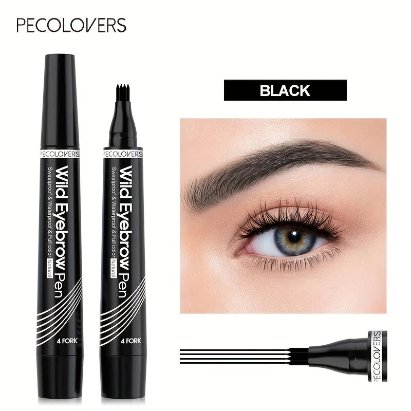 6-Color Waterproof Eyebrow Pen – 4 Split Tip Liquid Pencil