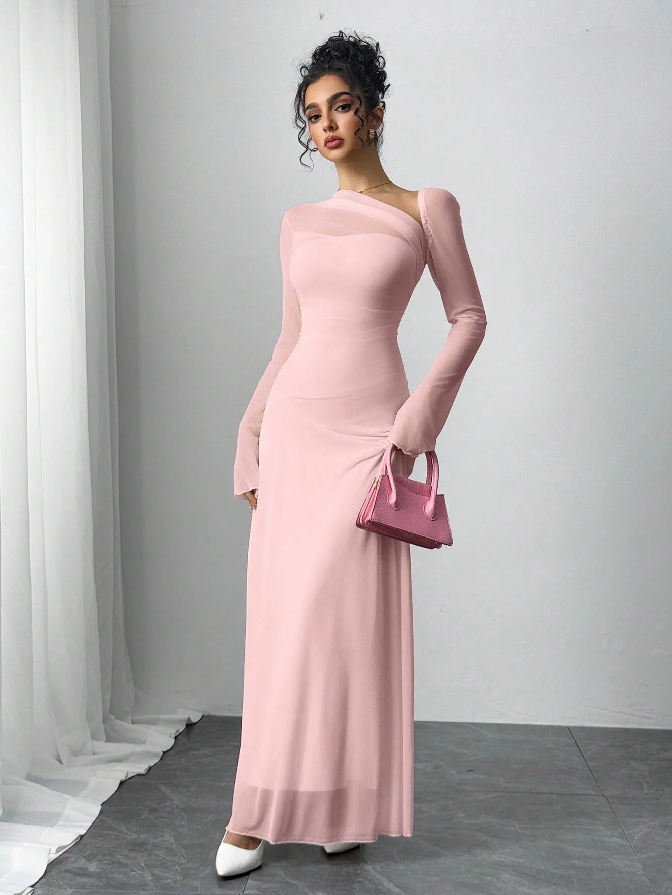 Pink Nova One-Shoulder Maxi