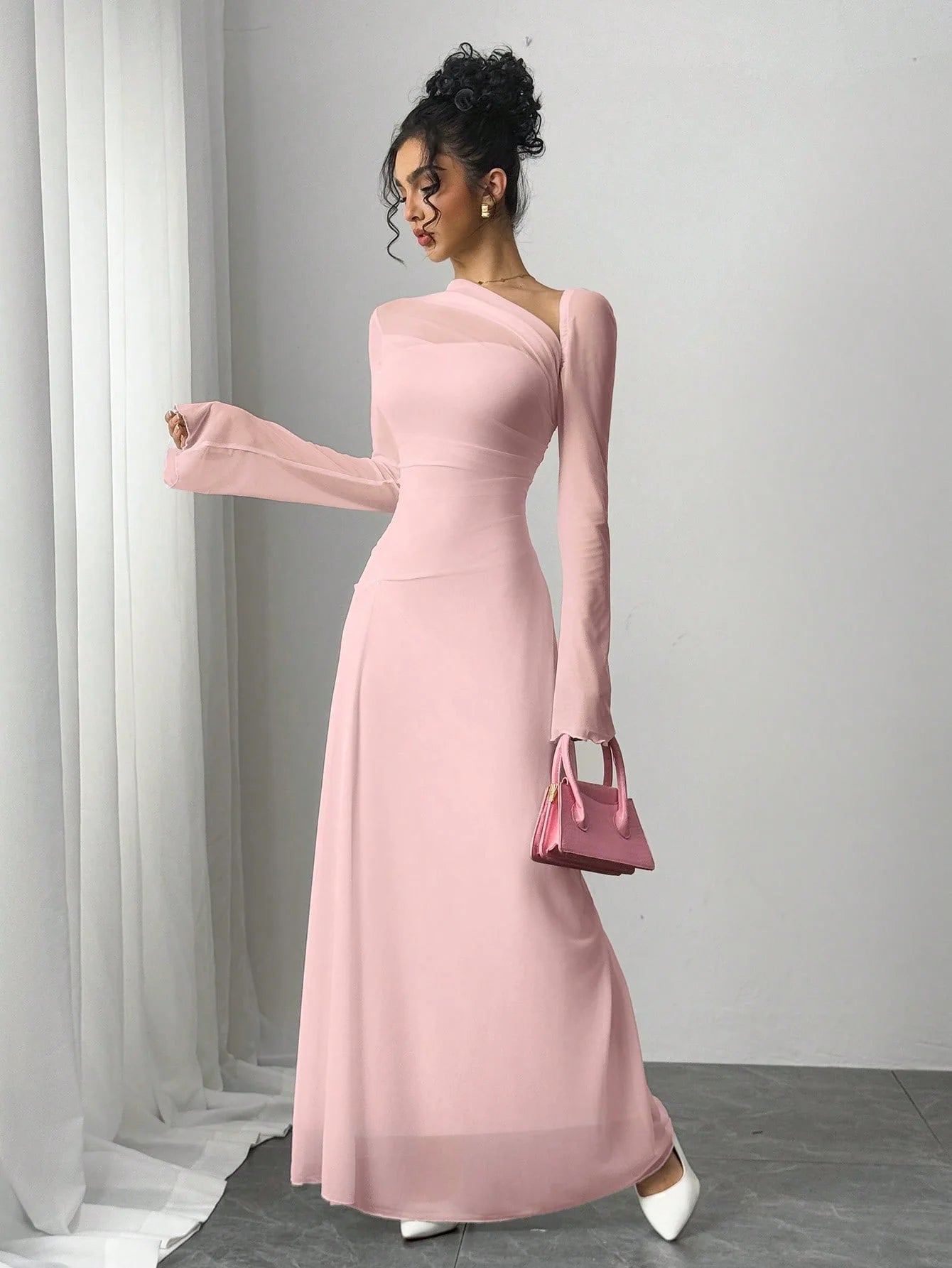 Pink Nova One-Shoulder Maxi