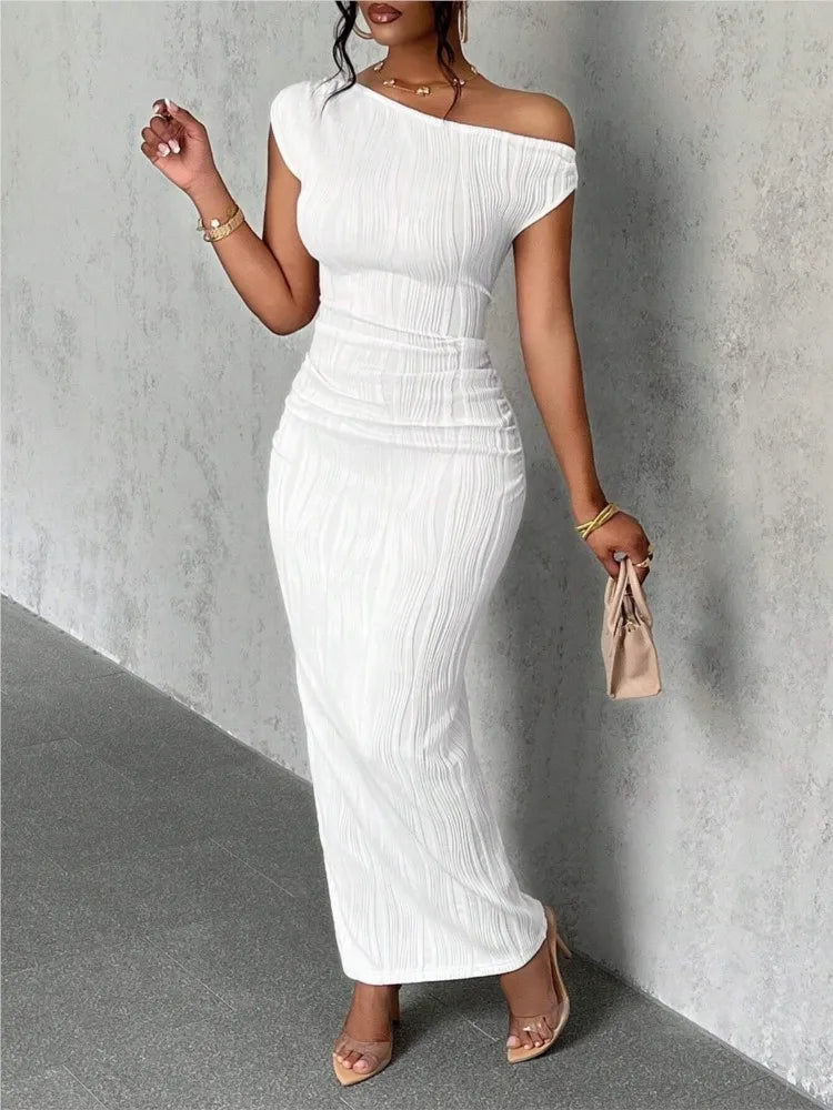 Modern Ripple Slanted Dress