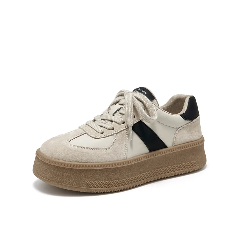 BEAUTODAY Mixed-Color Lace-Up Sneakers