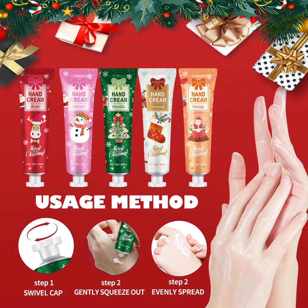 5-pack Christmas hand cream – 30g, moisturizing