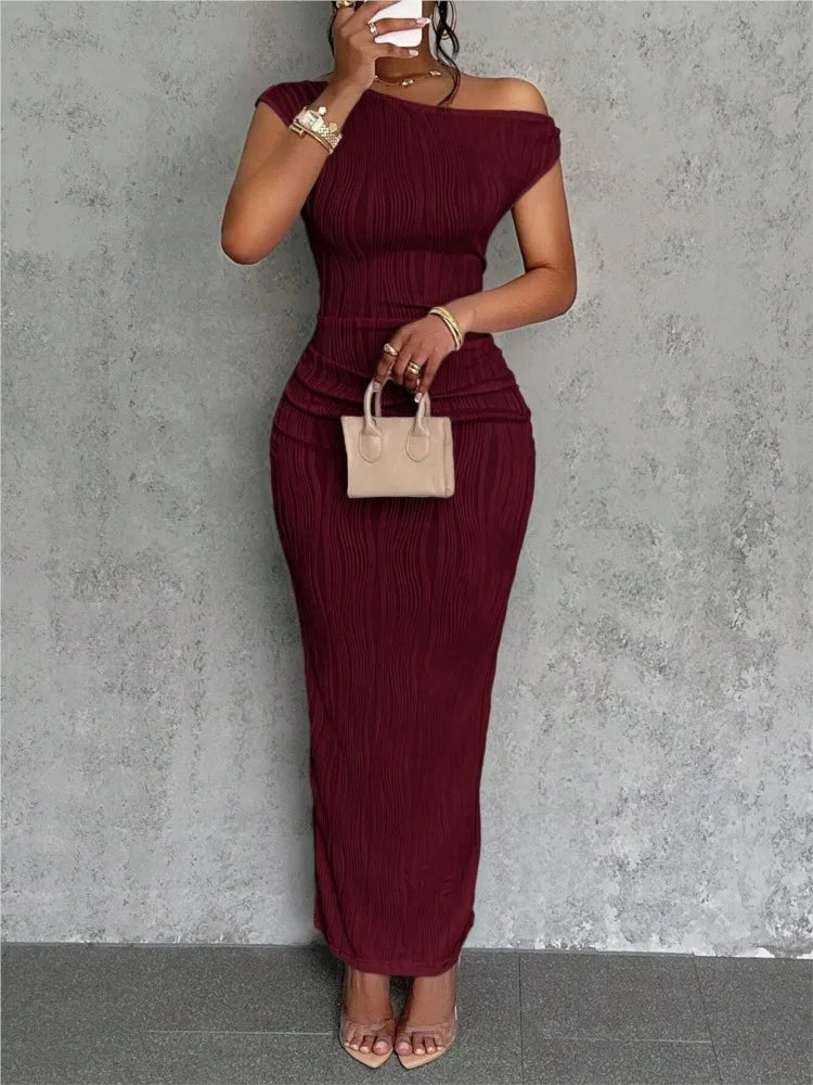 Modern Ripple Slanted Dress