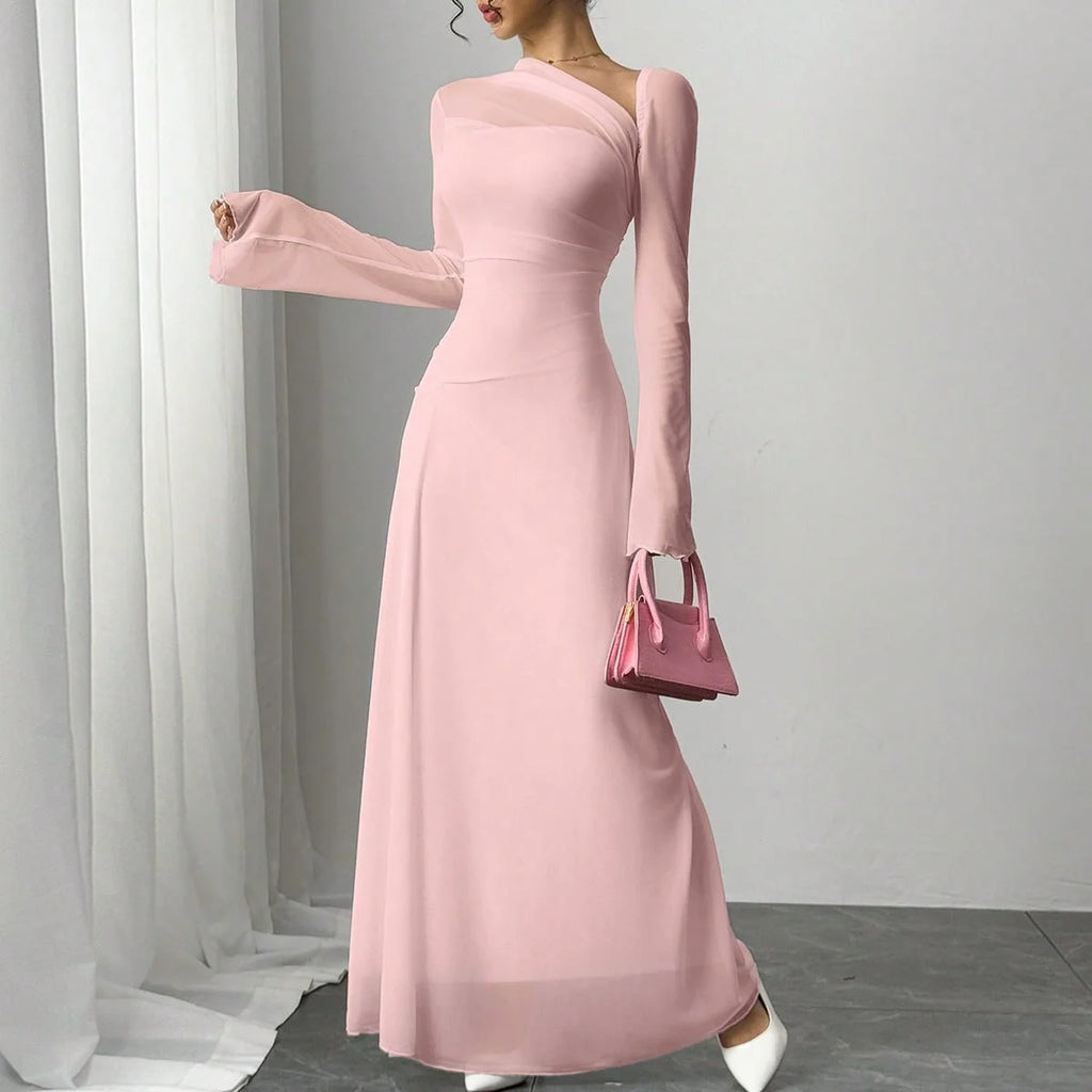 Pink Nova One-Shoulder Maxi