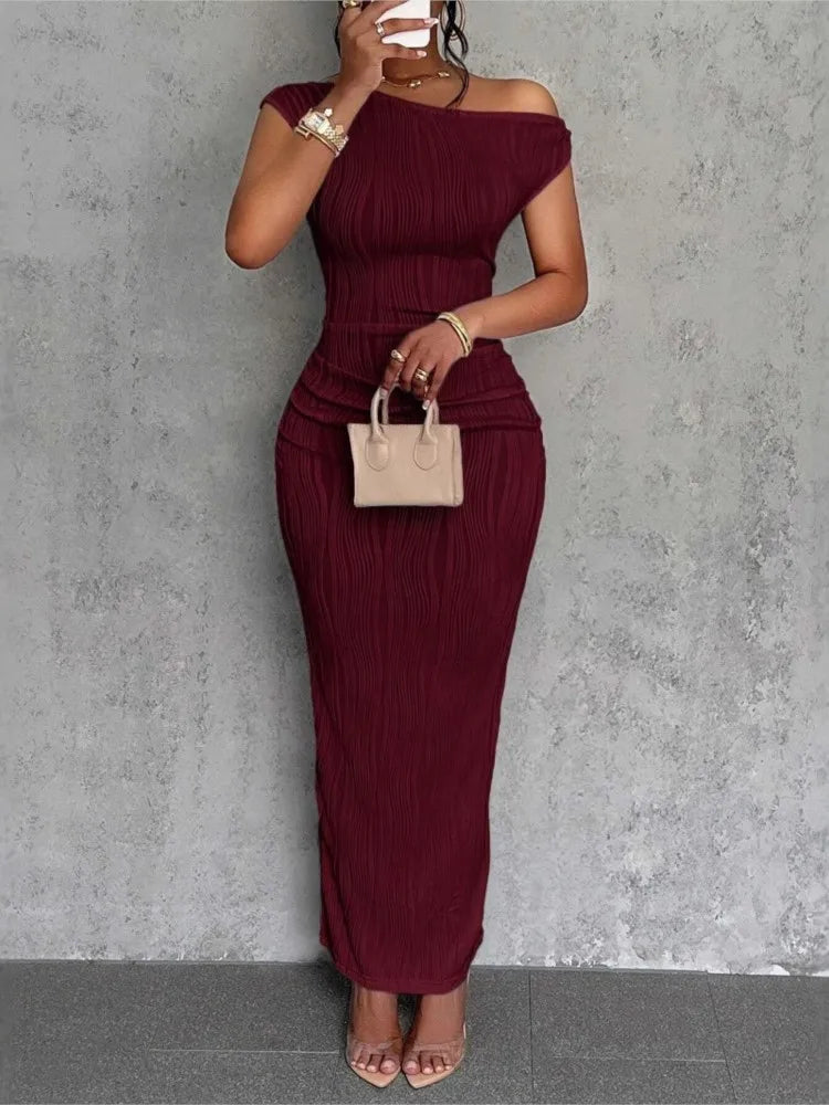 Modern Ripple Slanted Dress