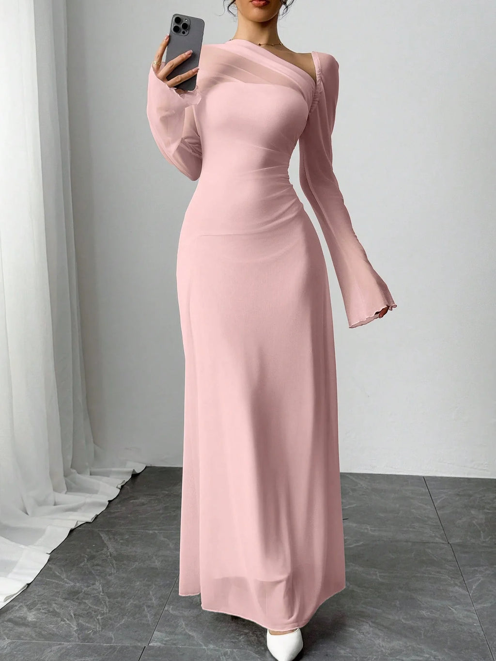Pink Nova One-Shoulder Maxi