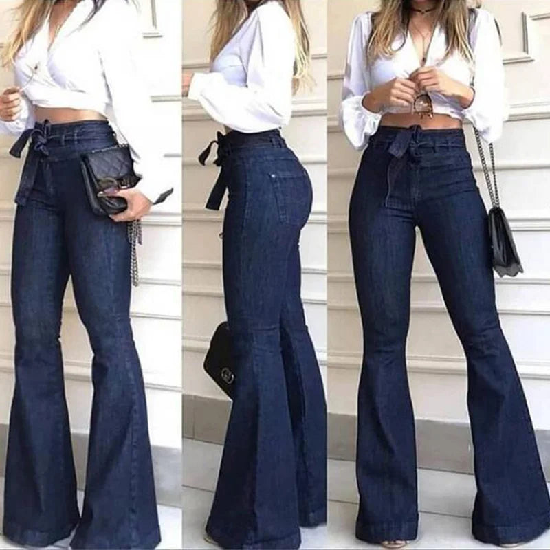 HipCurve Flared Lace-Up Jeans