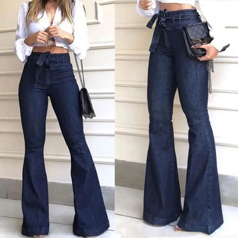 HipCurve Flared Lace-Up Jeans
