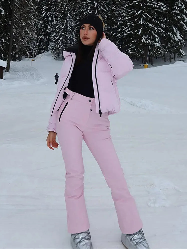 Women's Winter Tracksuit – Hooded Coat & Straight Pants