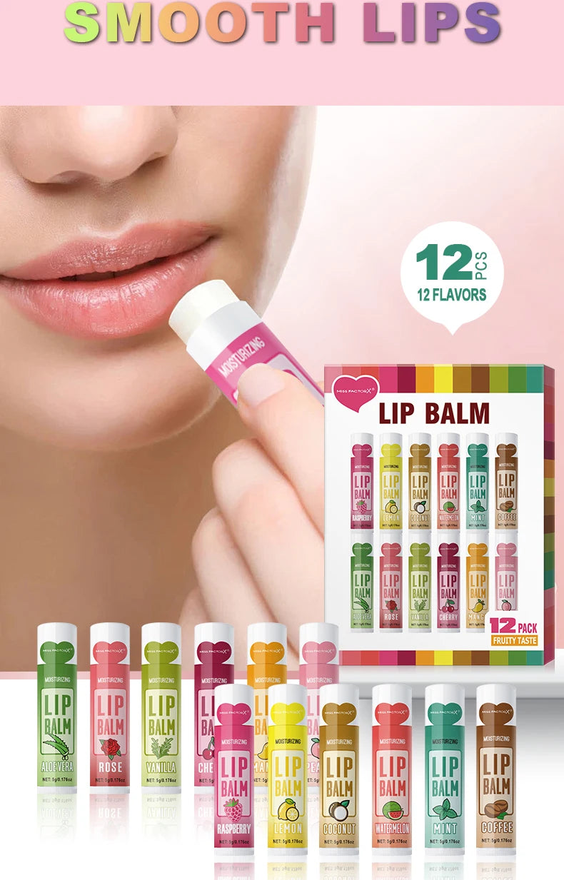 Gift set of 12 lip balms (5g) – deep moisturizing