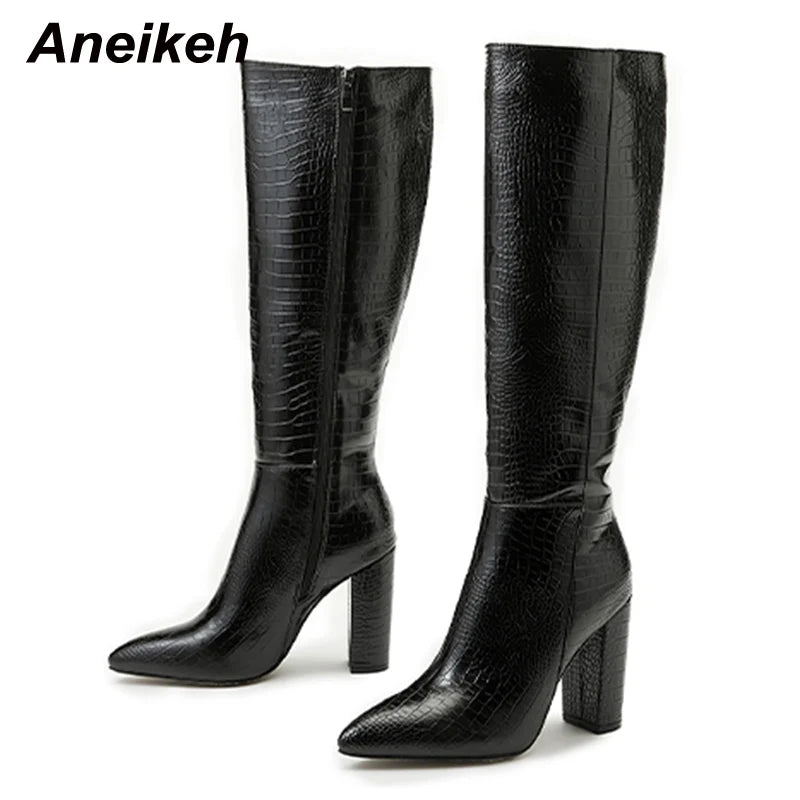 Aneikeh Pointed Block Heel Boots