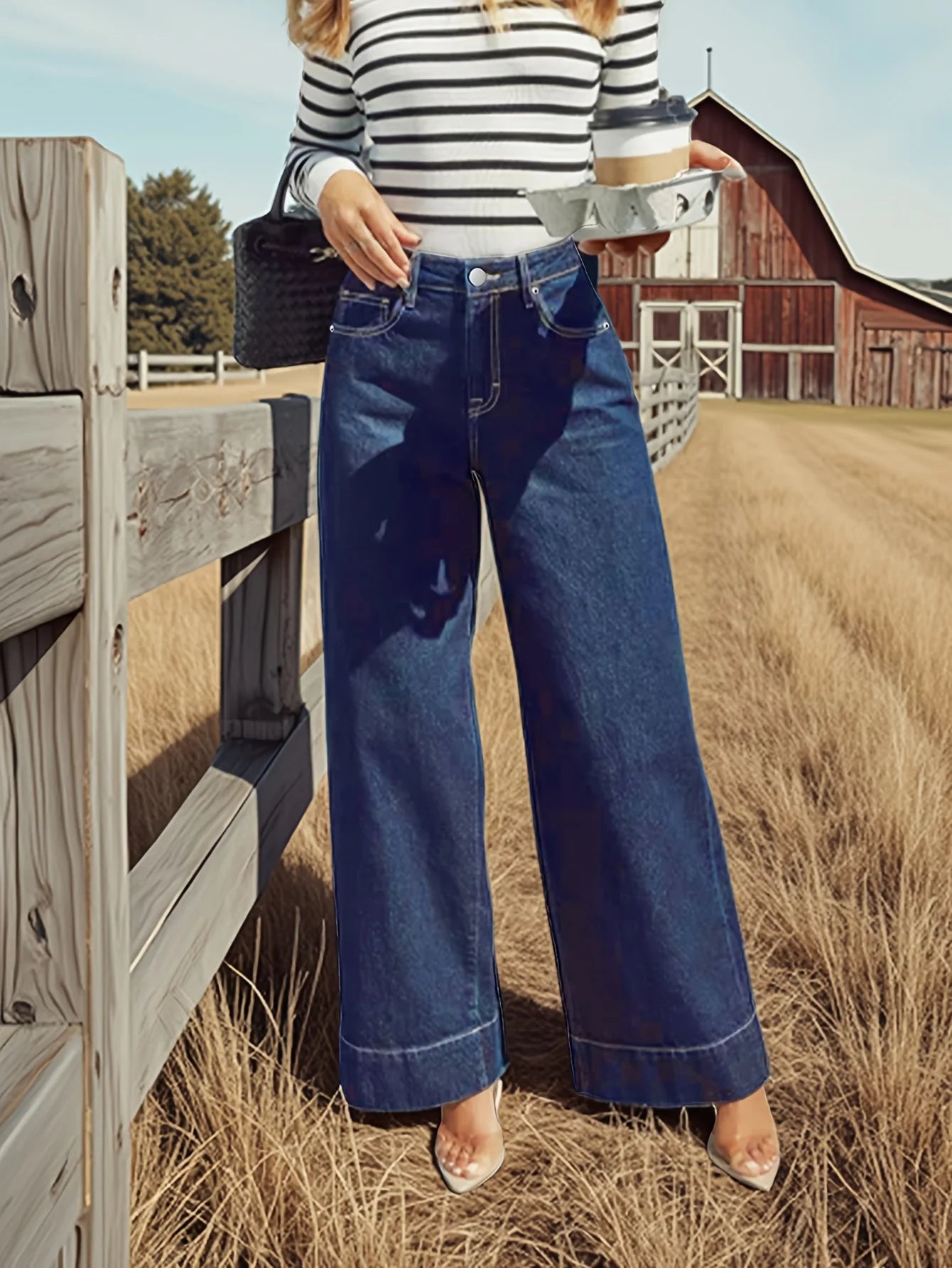 Elegant High-Waist Straight Jeans